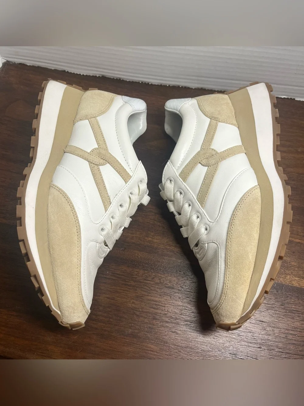 Veronica Beard Valentina Women's Palermo Leather Suede Platform Sneakers Size 8 - Picture 4 of 9